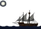 夜間の帆船